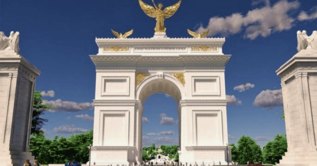 Trump Says New Arch Will Feature Drones, Snipers
